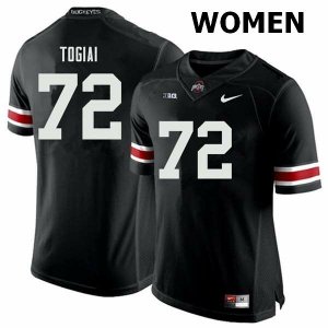NCAA Ohio State Buckeyes Women's #72 Tommy Togiai Black Nike Football College Jersey OEY1145JT